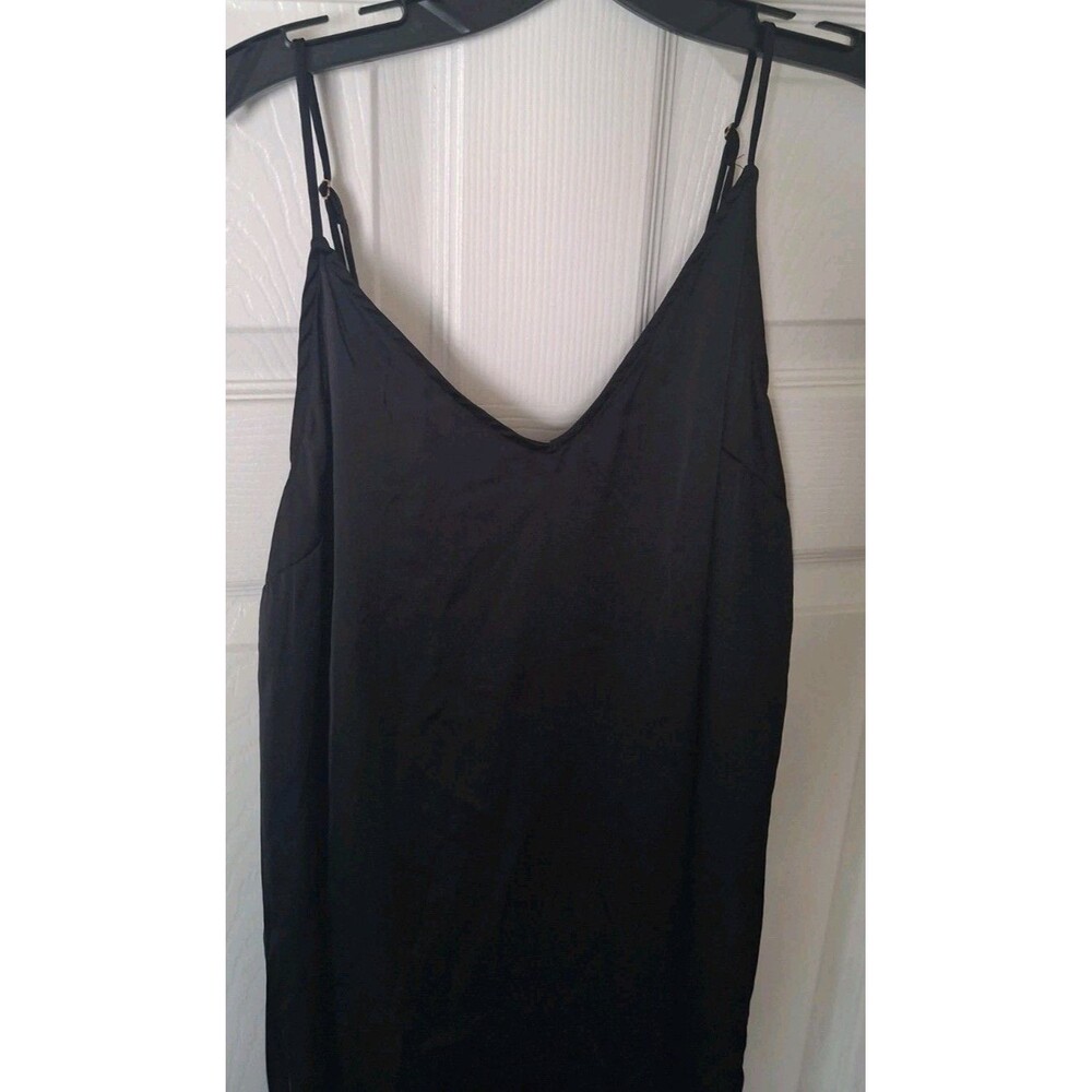 Stars Above V Neck Slip Dress Medium Black Chemise Coquette Soft Grunge 90s - Picture 5 of 6